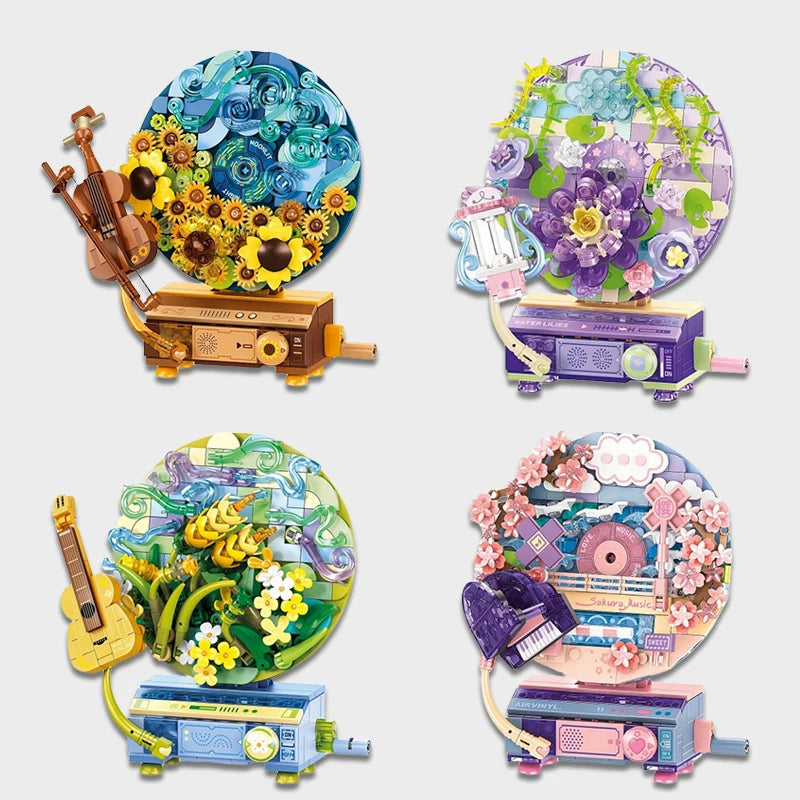 Decorative Music Box Building Block Toy (Guitar Piano Violin Harp)