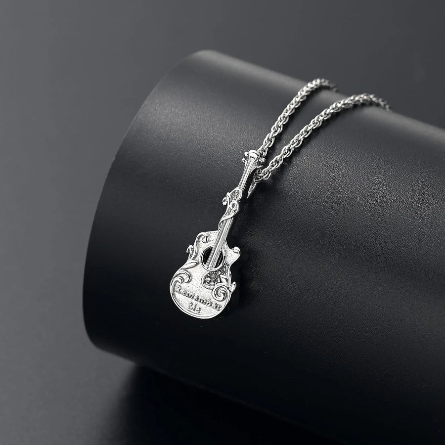 Remember Me Guitar Pendant Cremation Necklace