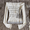 Music Print Long Sleeve Top