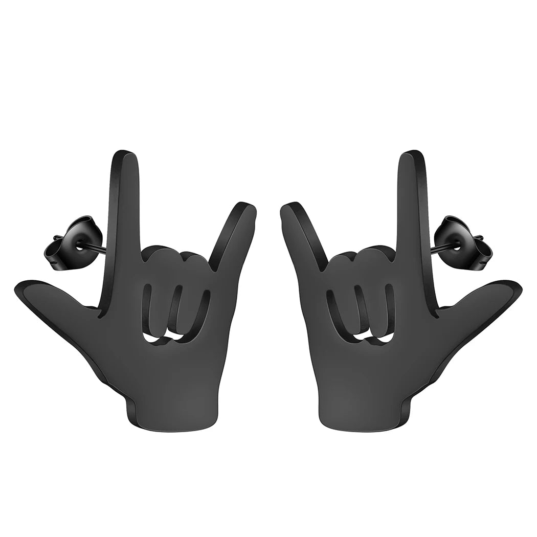 Rock & Roll Love & Peace Sign Earrings