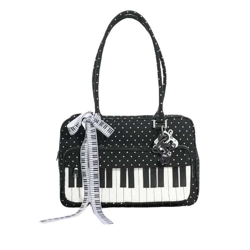 Piano Keys Dots & Lace Crossbody Bag
