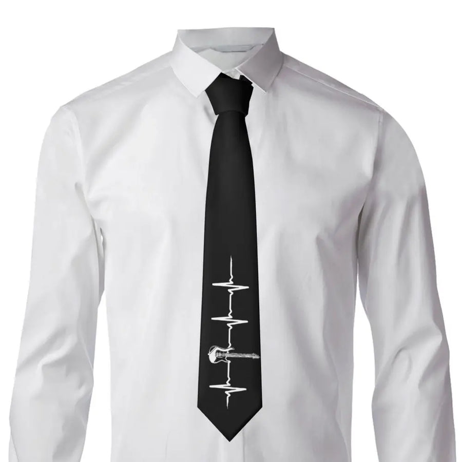 Electric Guitar Heartbeat Tie