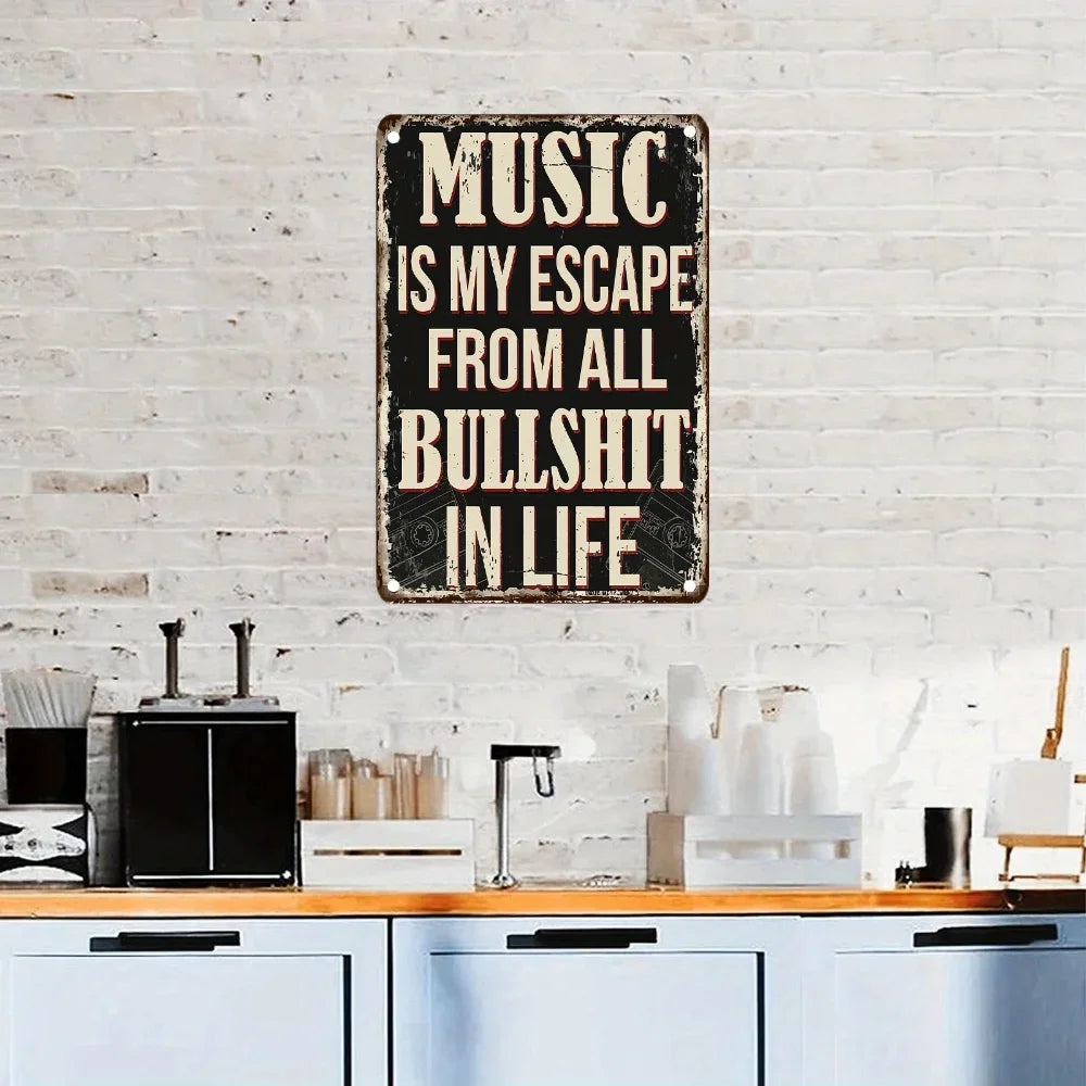 Vintage Music Quote Metal Wall Art