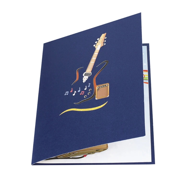 3D Electric Guitar & Amplifier Popup Card