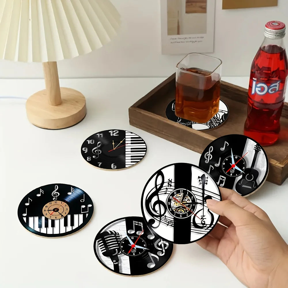 Vinyl Record Printed Music Wood Coaster