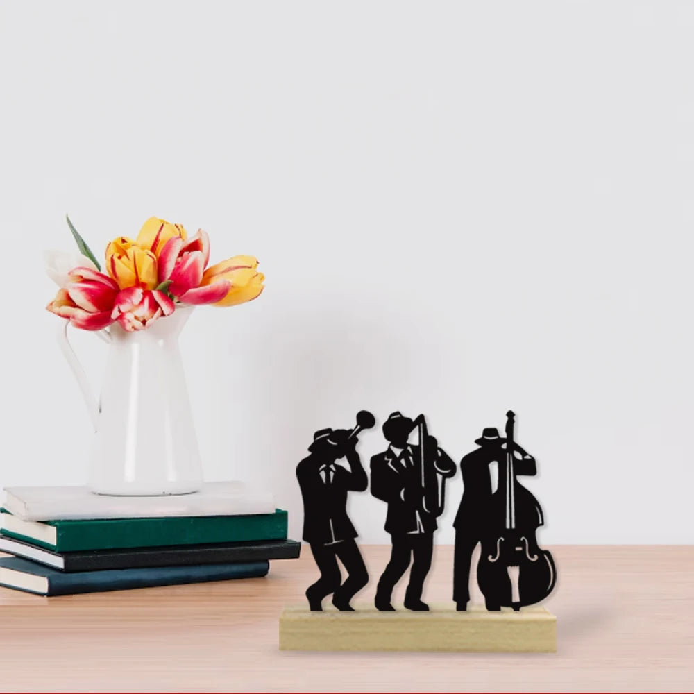 Jazz Music Band Iron & Wood Ornament