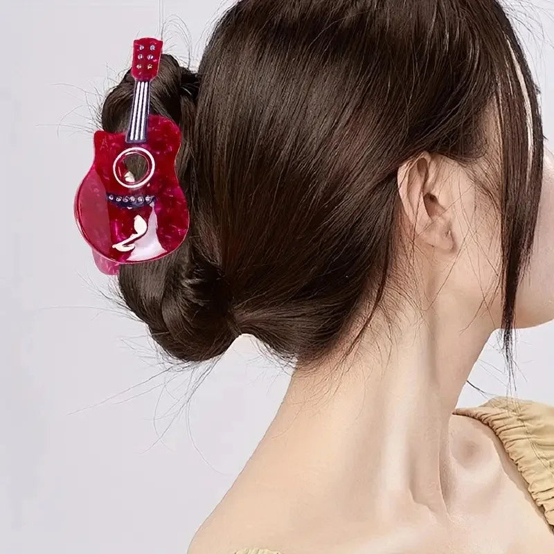 Cartoon Guitar Clip Hair Claw