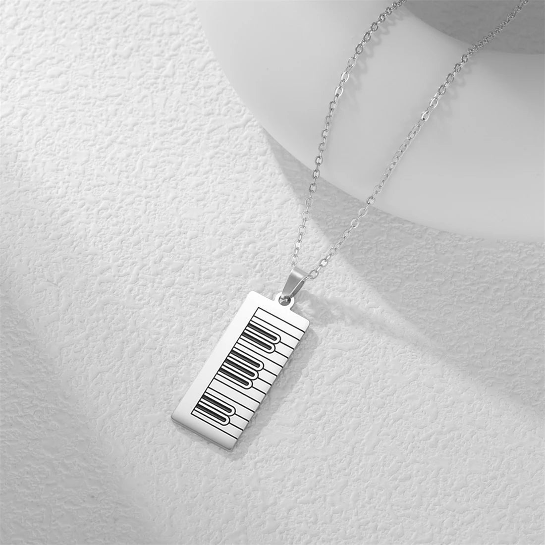Long Piano Keyboard Necklace