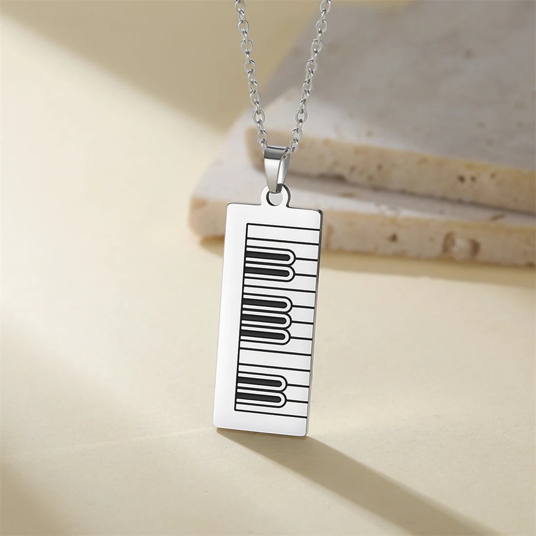 Long Piano Keyboard Necklace