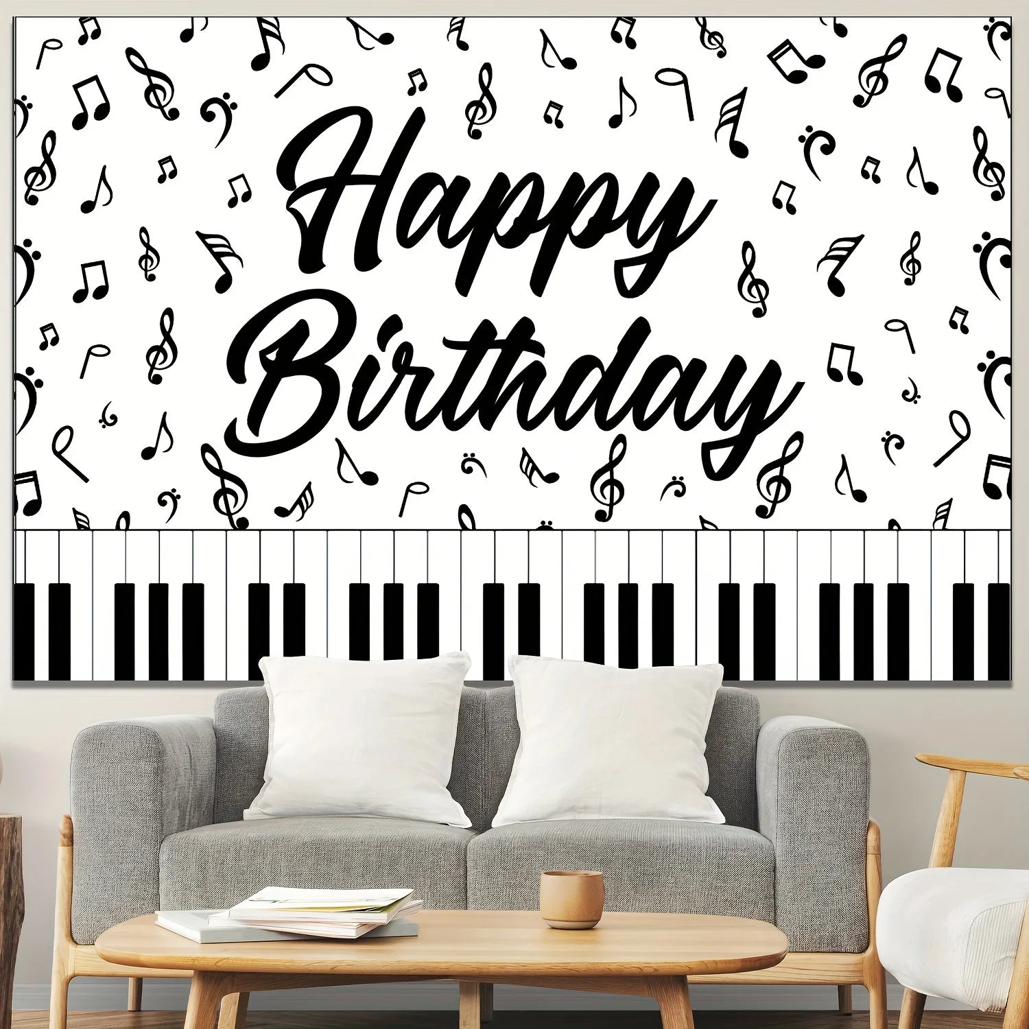 Happy Birthday Music & Piano Party Banner Decoration