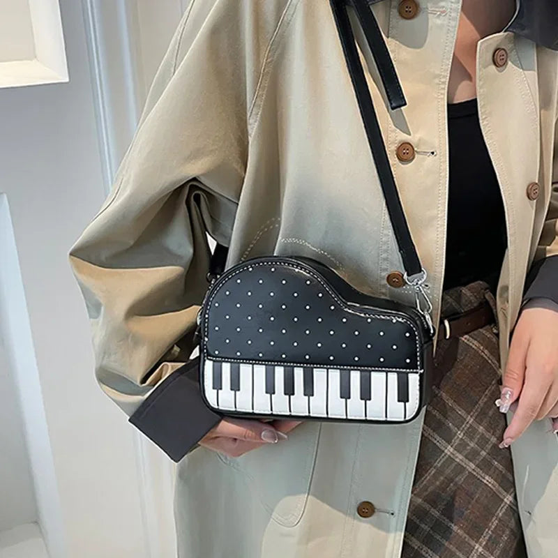 Grand Piano Shaped Dot Pattern Bag