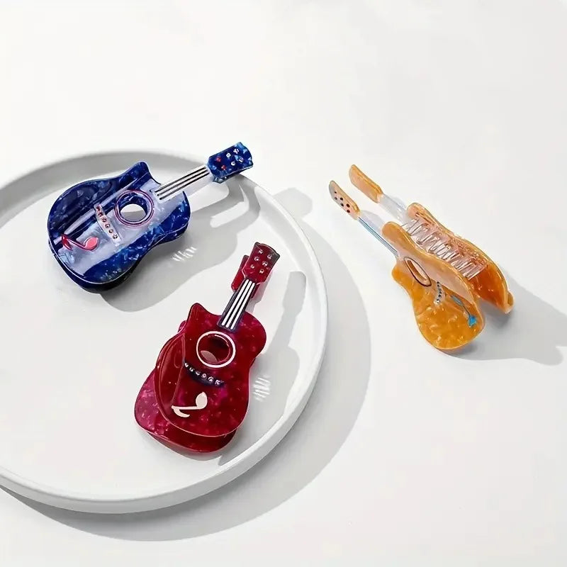 Cartoon Guitar Clip Hair Claw