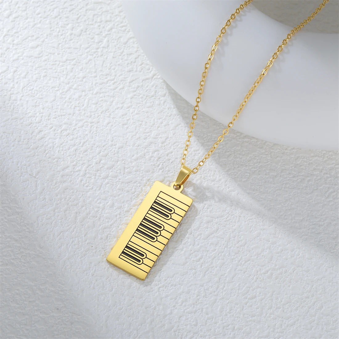 Long Piano Keyboard Necklace