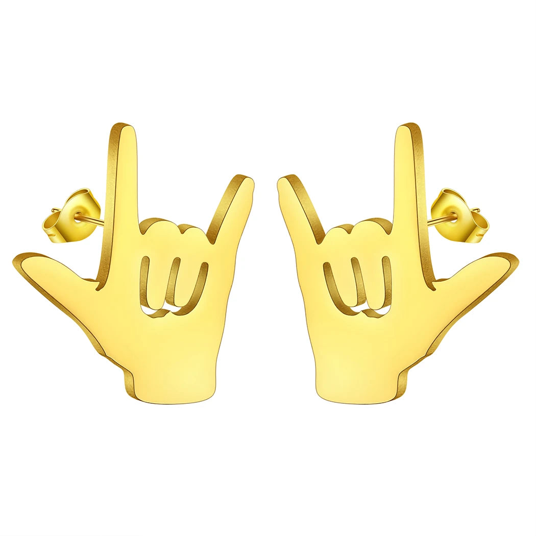 Rock & Roll Love & Peace Sign Earrings