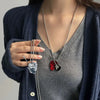 Punk Guitar & Pick Pendant Necklace