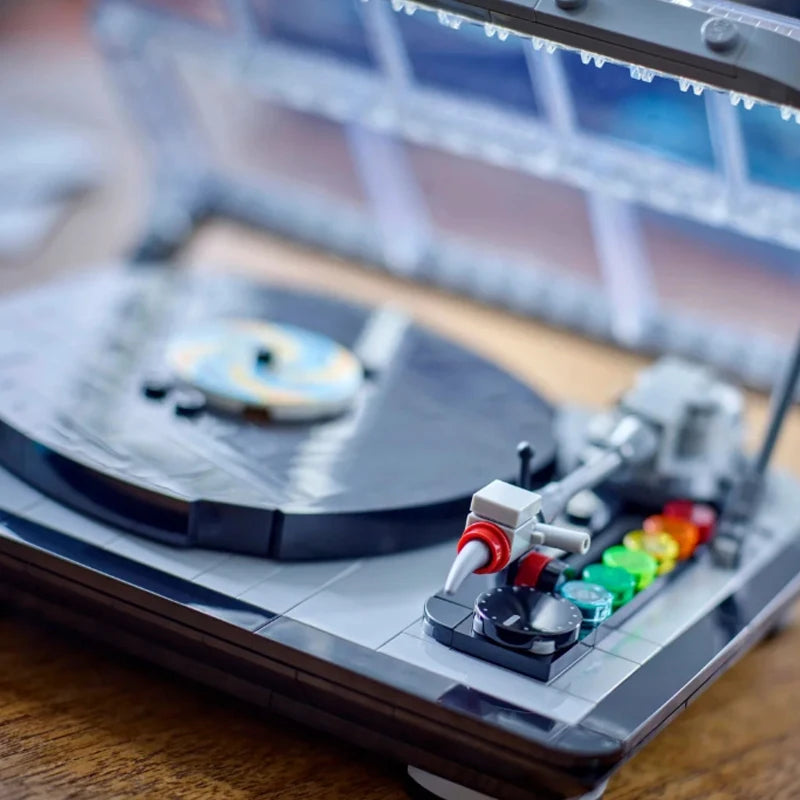 Retro Vinyl Record Player Building Blocks Toy
