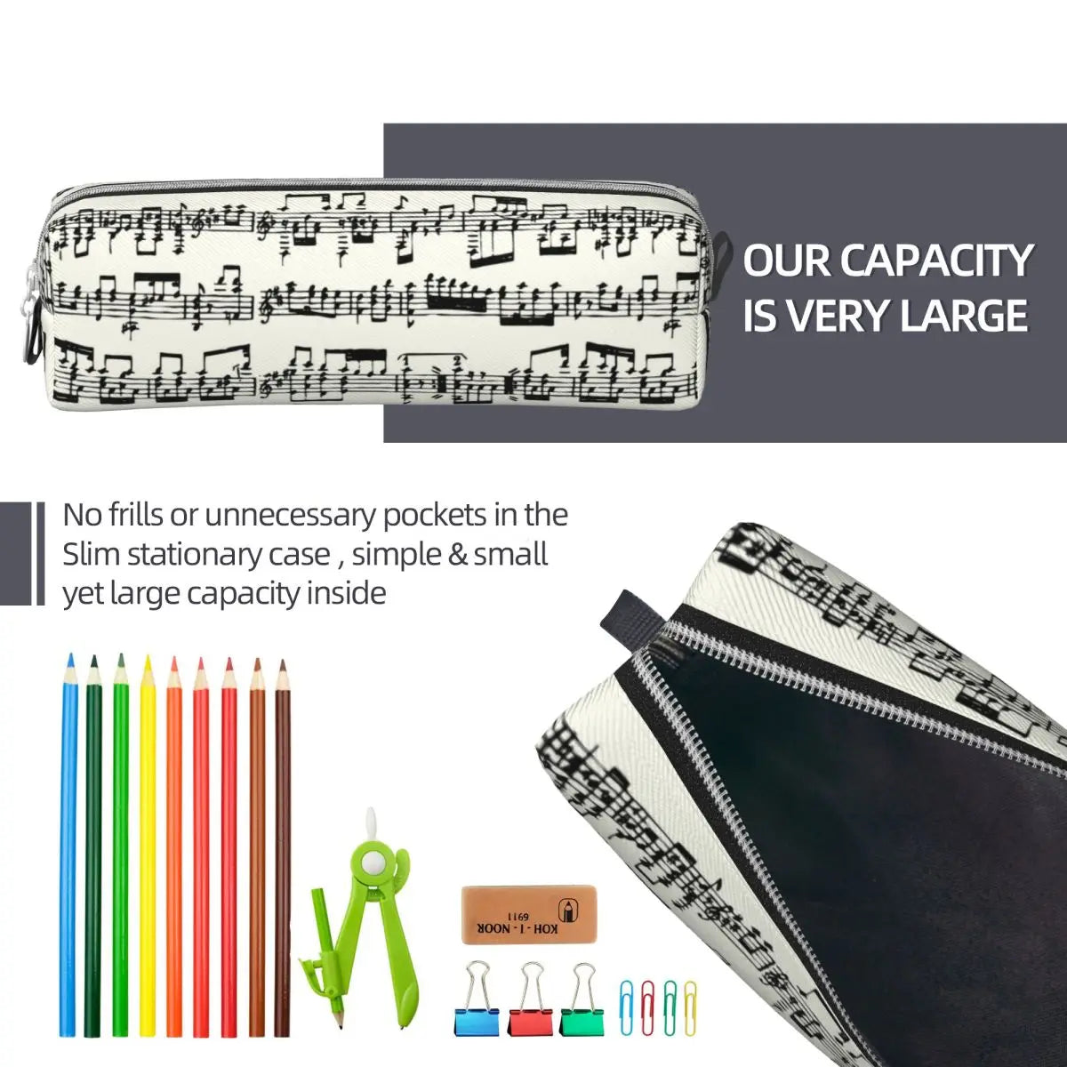 Music Sheet Ivory Pencil Case