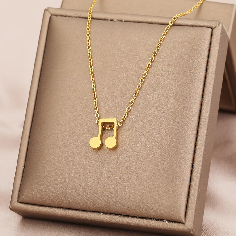 Round Eighth Note Quaver Necklace