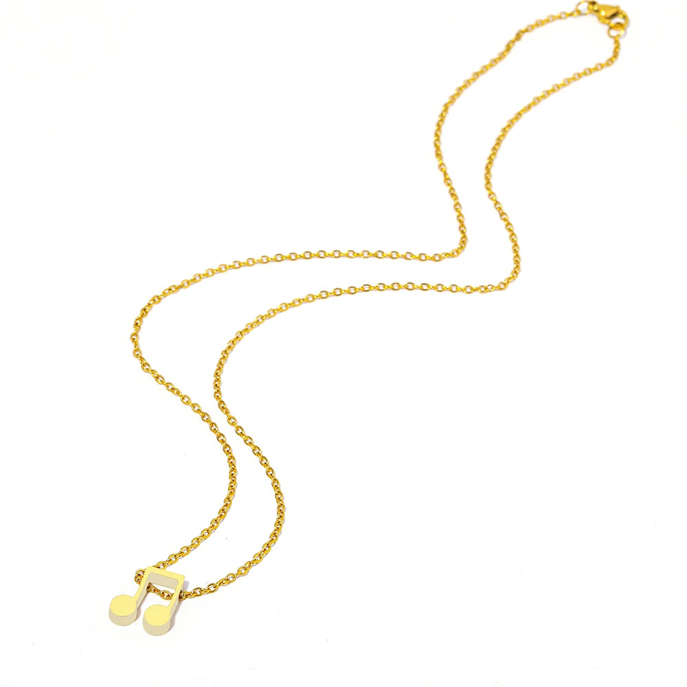 Round Eighth Note Quaver Necklace