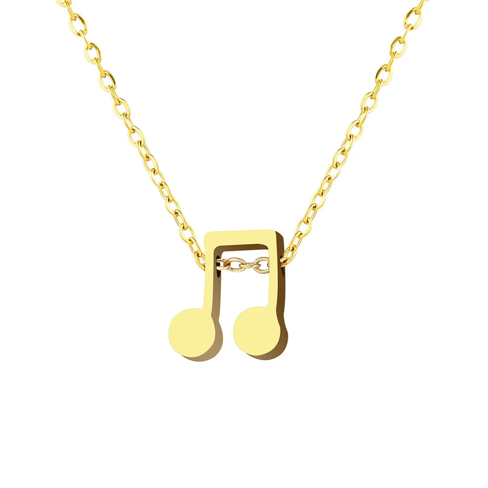 Round Eighth Note Quaver Necklace