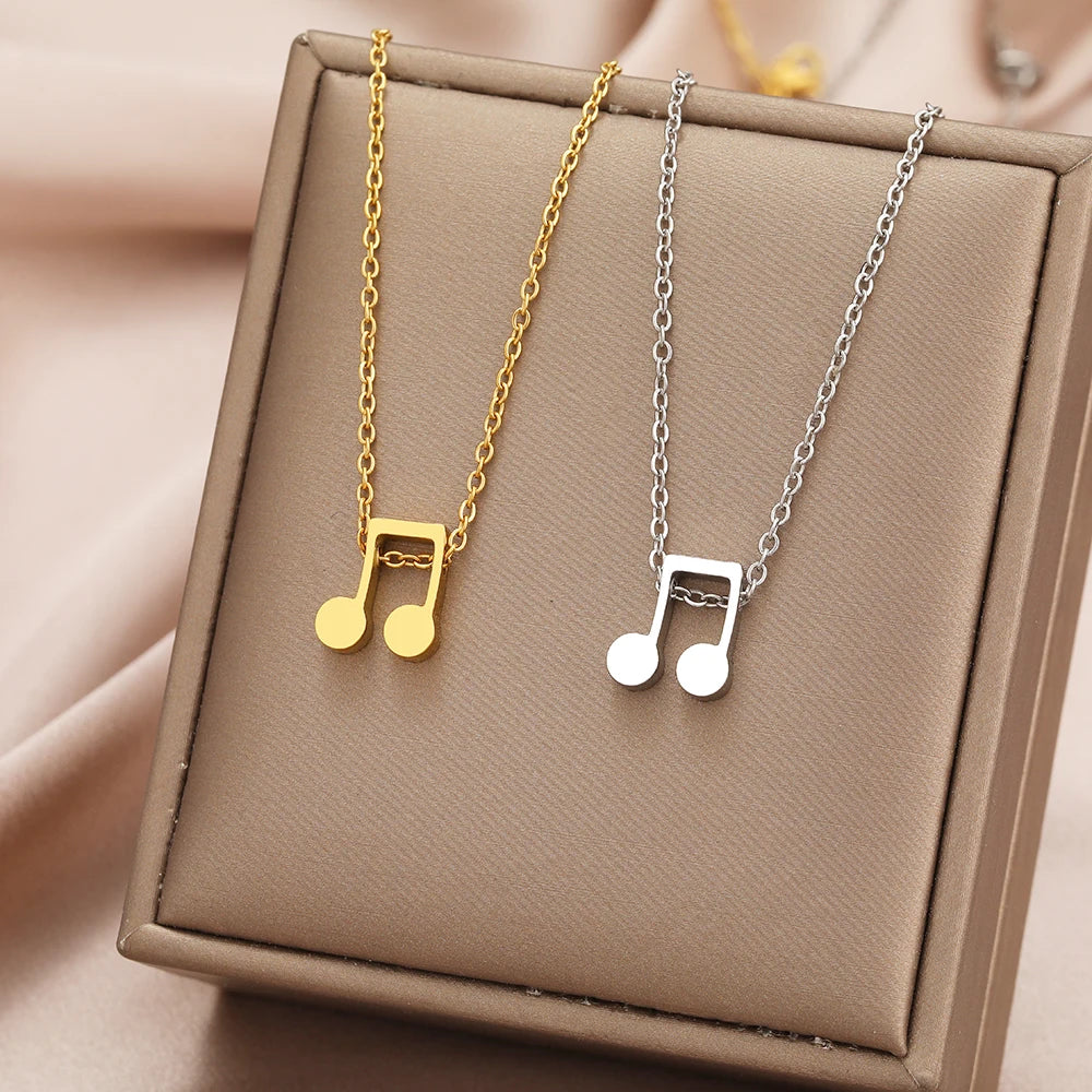 Round Eighth Note Quaver Necklace