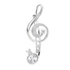 Stylish Crystal Musical Note Brooch