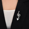 Stylish Crystal Musical Note Brooch