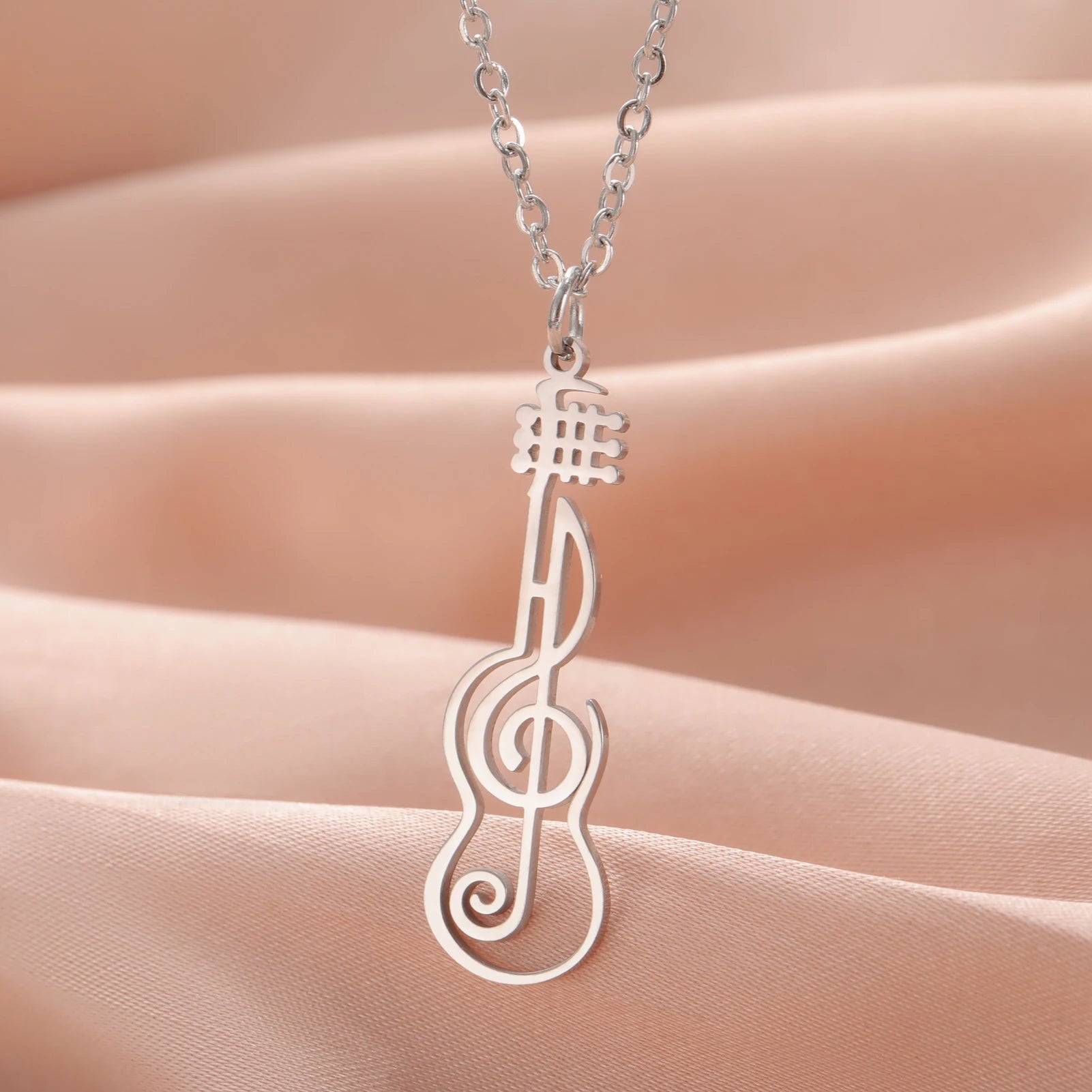 Violin/Guitar & Music Notes Necklace