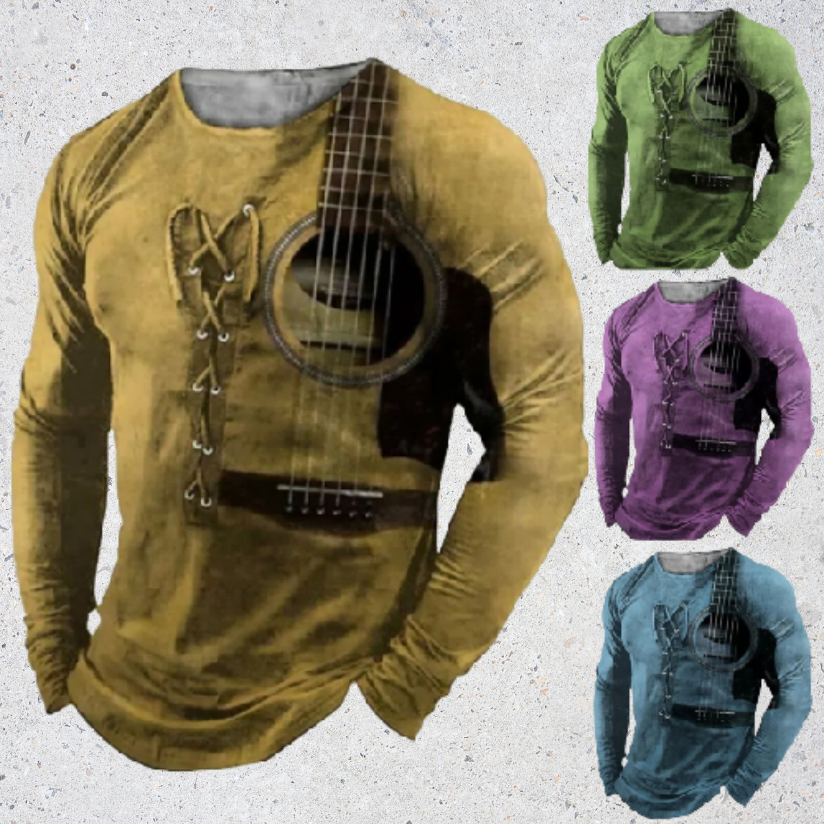Guitar Printed Lace-up Shirt