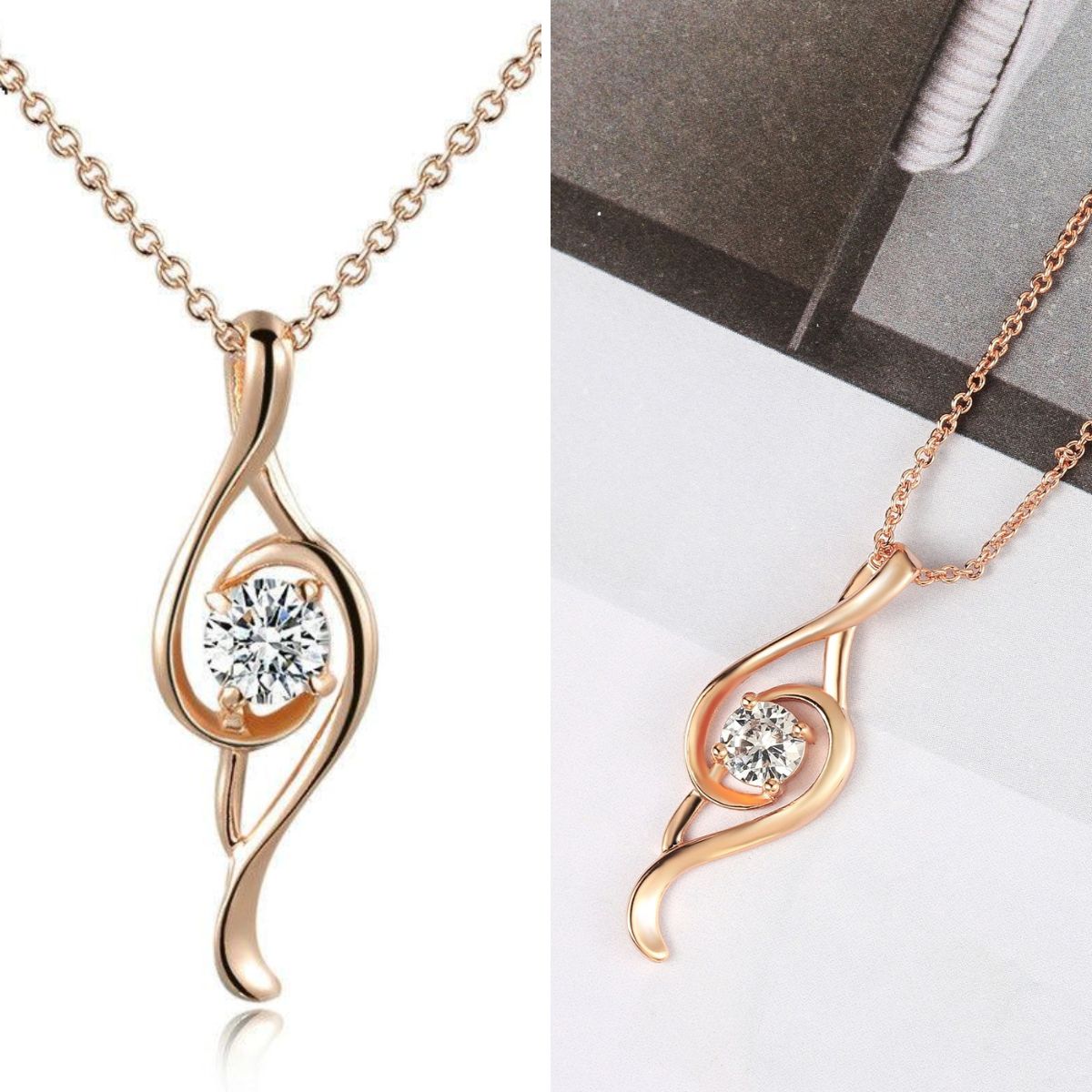 Crystal Musical Note Pendant Necklace