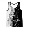 Piano Music 3D Vest T-shirt