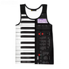 Piano Music 3D Vest T-shirt