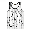 Piano Music 3D Vest T-shirt