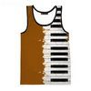 Piano Music 3D Vest T-shirt