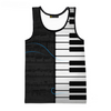 Piano Music 3D Vest T-shirt