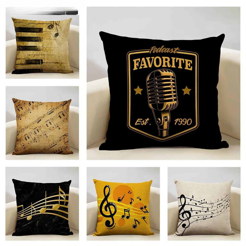 Sofa Music Note Cushion Cover