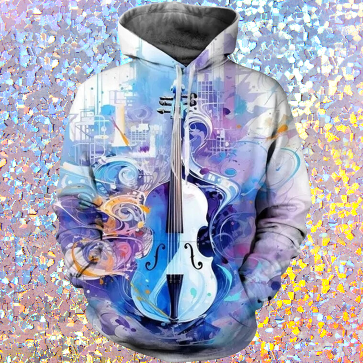 Graffiti Violin 3D Graphic Hoodie