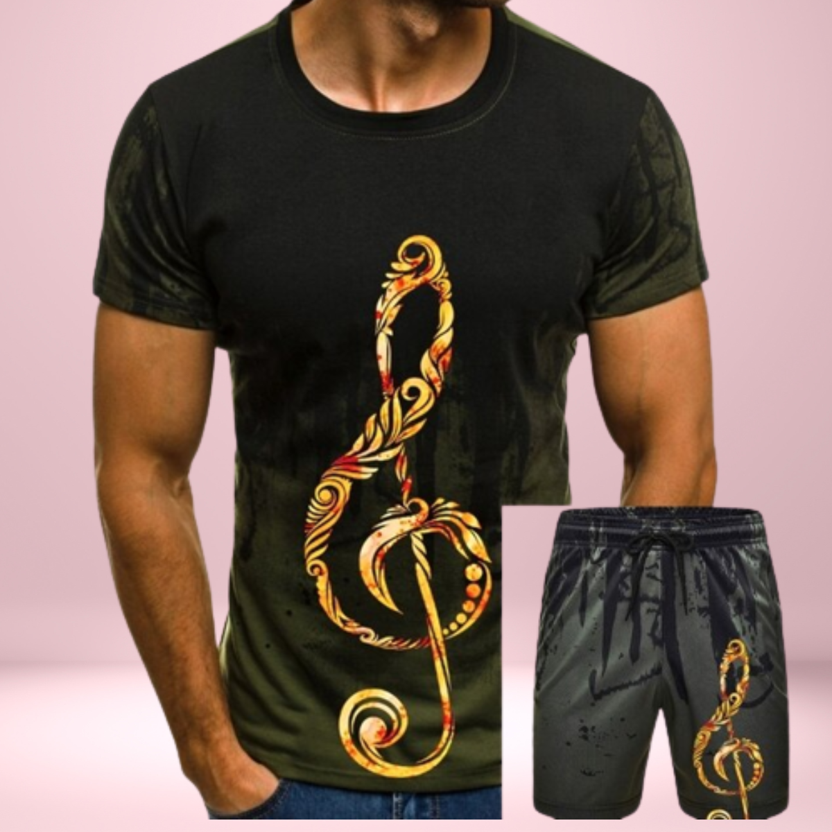 Music Note Short T-shirt Set