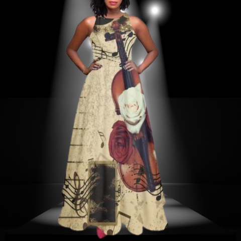 Piano Music Note Strap Dress