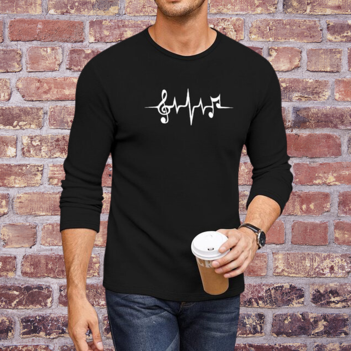 Music Note T shirt Music Shirt Music Pulse Heartbeat Notes Clef