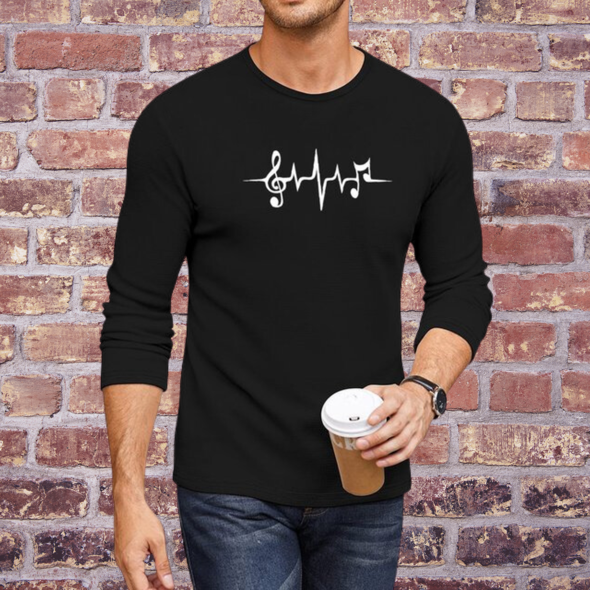 Music Note Pulse Long T-Shirt