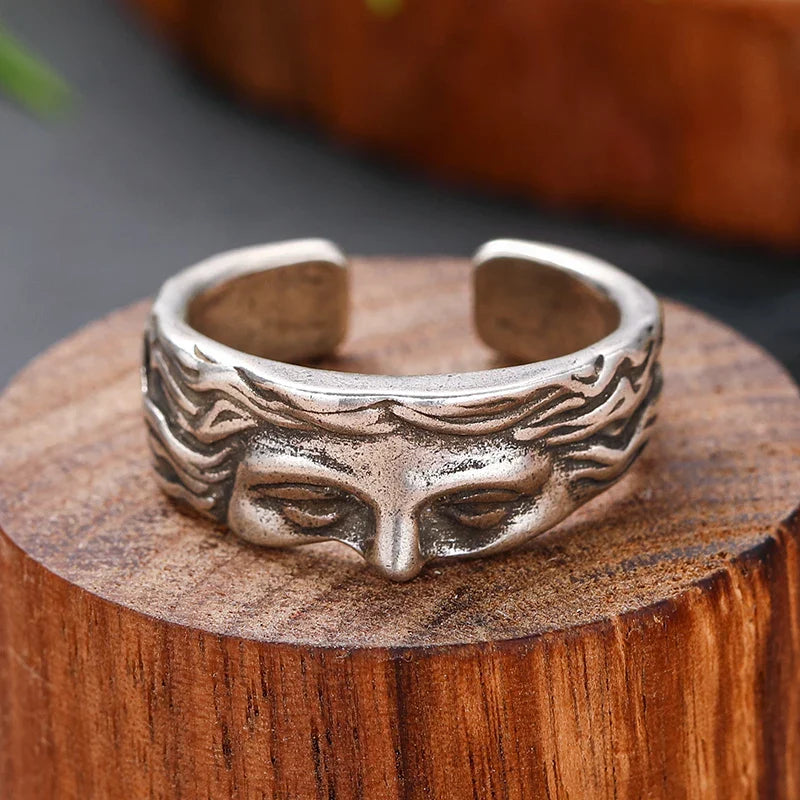 Artistic Venus Face Adjustable Ring