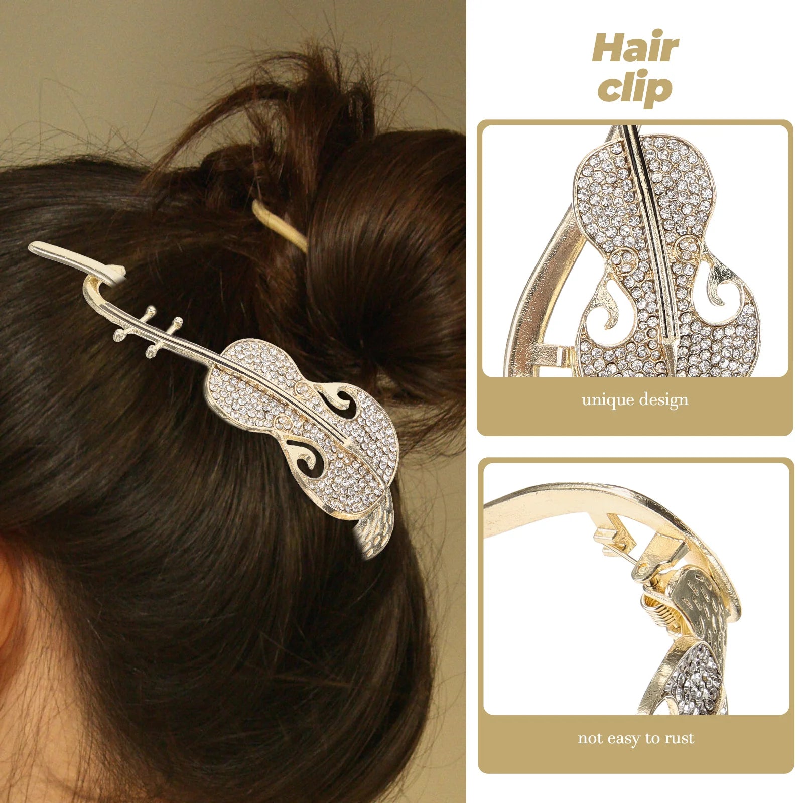 Elegant Violin Hair Clip