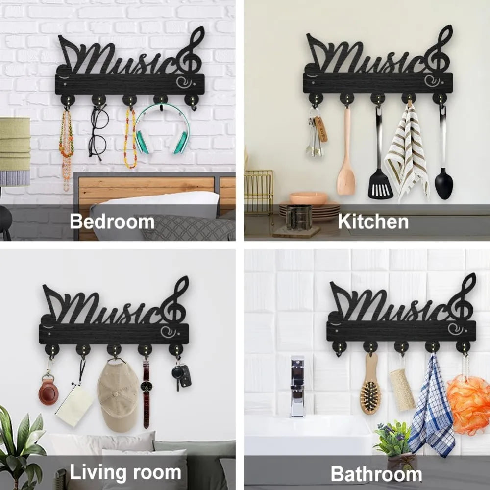 Wooden Music Notes Wall Hanger