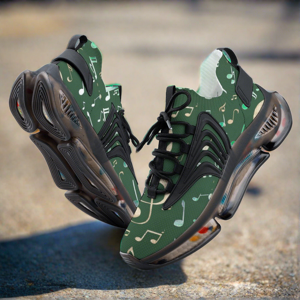 Music Cozy Green Men's Mesh Sneakers