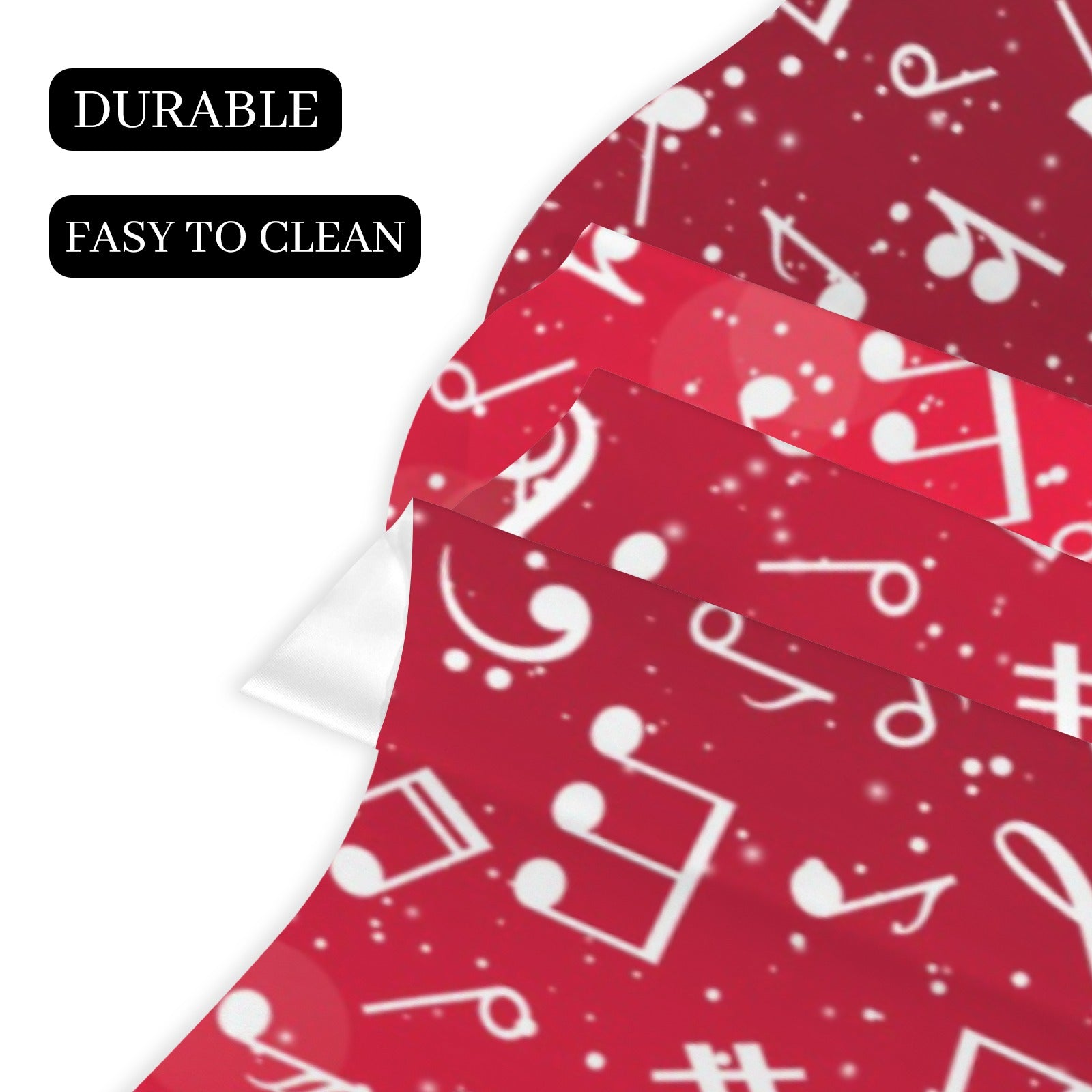 [USA Only] Music Red Fireplace Mantel Scarf