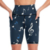 Blue Music Pocket Yoga Shorts