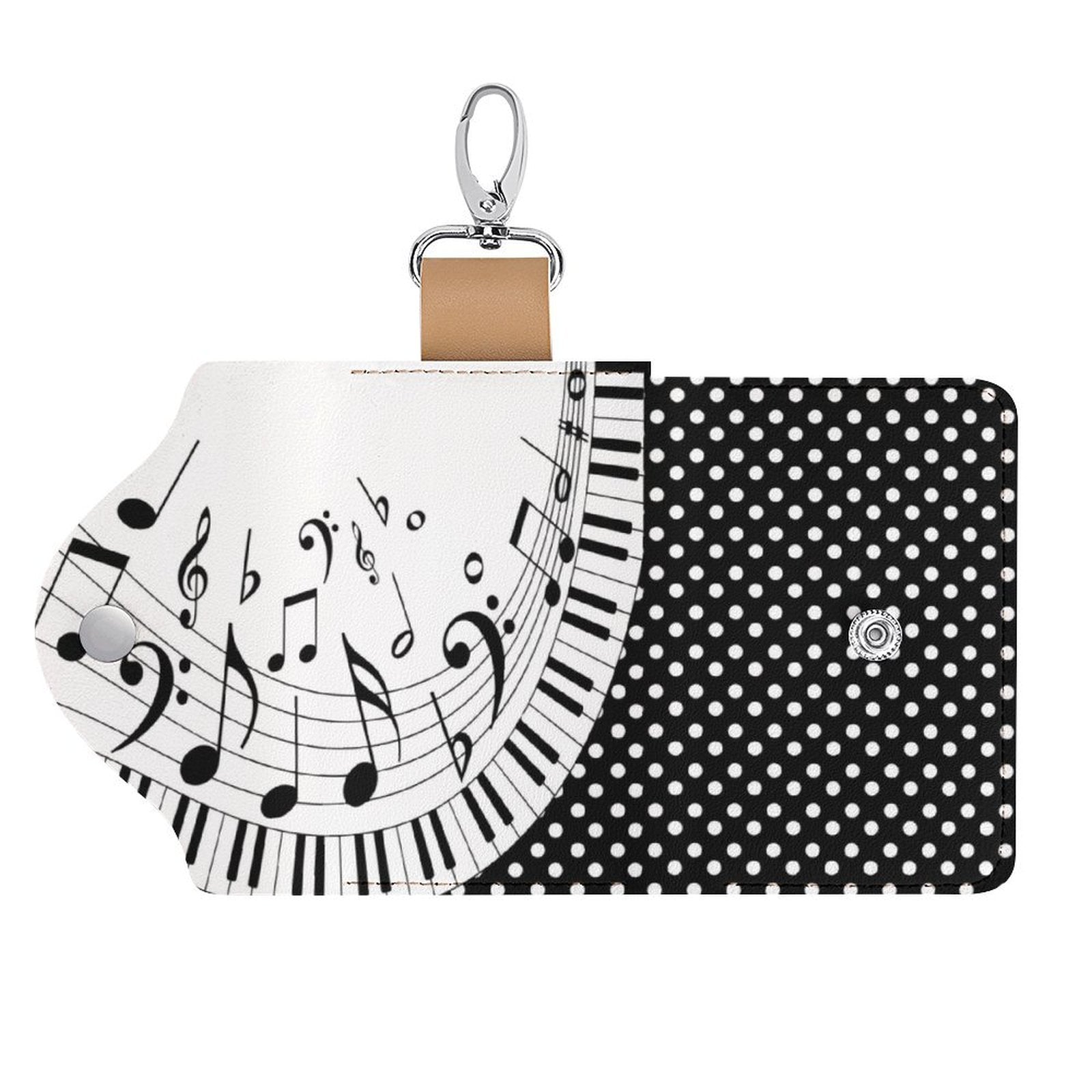 Music Dot Pattern Leather Key Bag