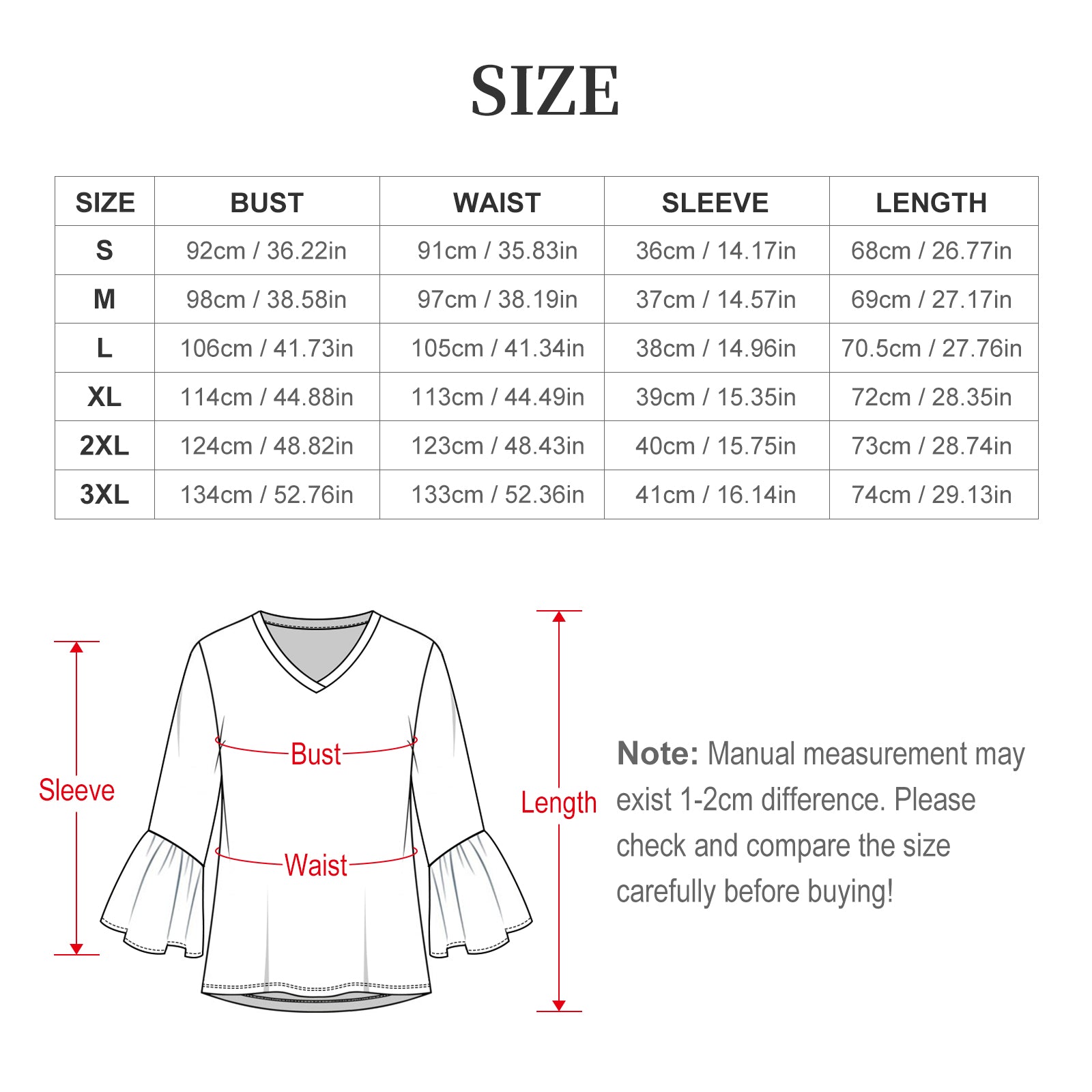 Elegant Music Women's Ruffled Sleeve Blouse