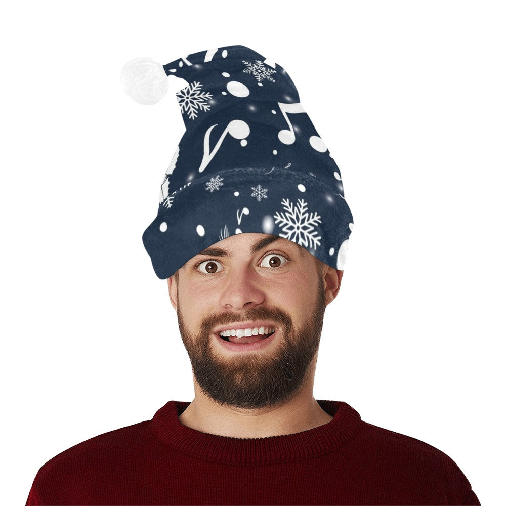 Blue Music Christmas Santa Hat